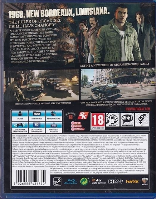 Mafia 3 - PS4 (A-Grade) (Genbrug)